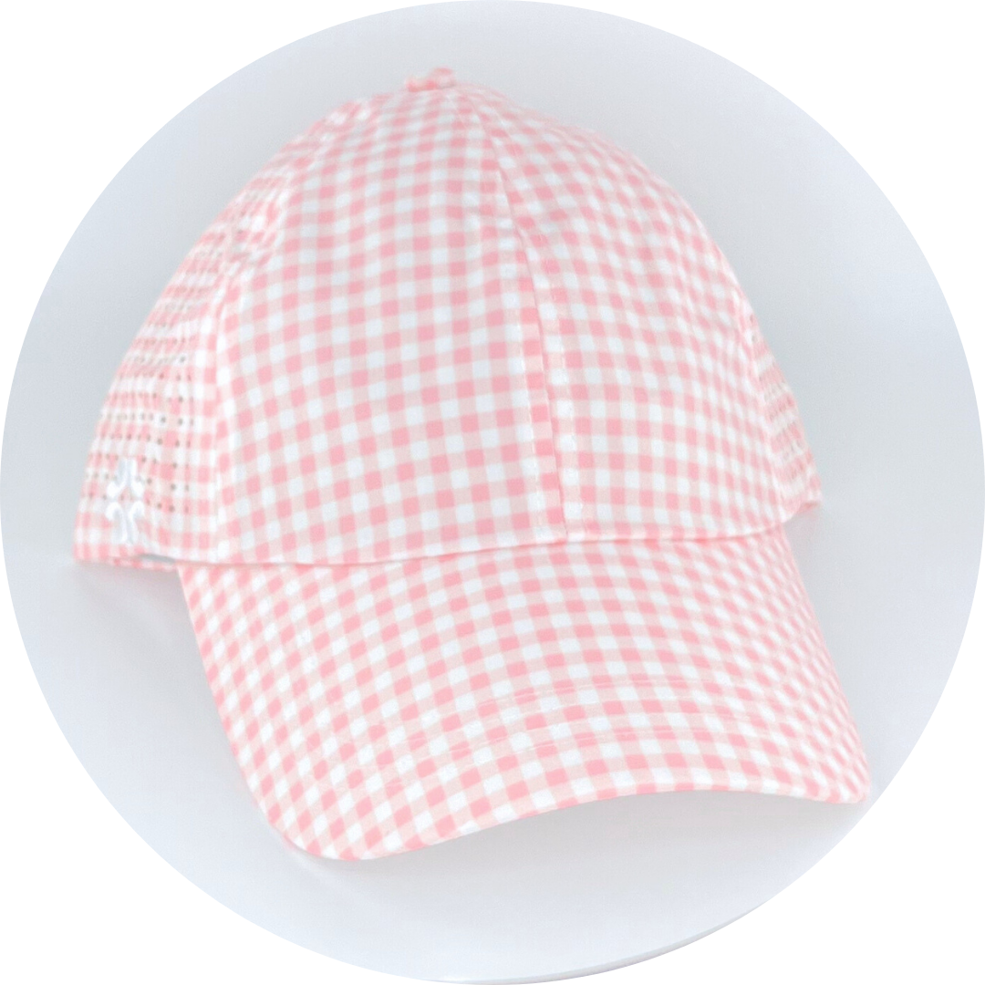 Gingham Print, Sun Goddess Cap, Tuck-In Strap UPF 50+ - VIMHUE